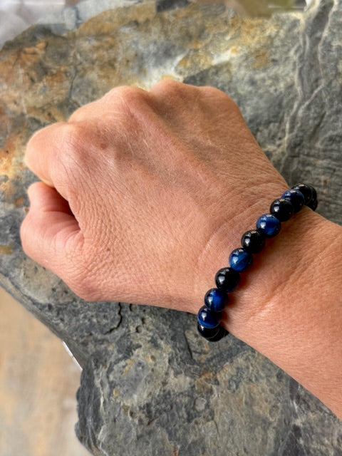 Bracelet Œil de Tigre bleu