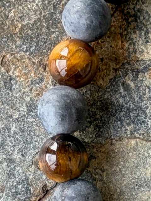 Bracelet Labradorite et Œil de Tigre