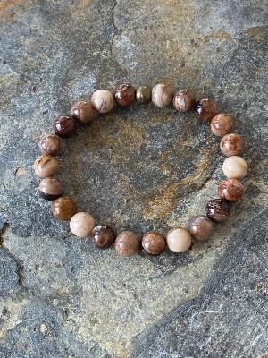 Bracelet Agate Fossile