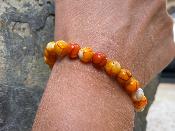 Bracelet Agate veines de dragon orange