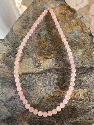 Collier Pierres Naturelles Quartz Rose