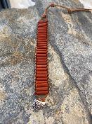 Bracelet jaspe Rouge et Cuir de Vachette