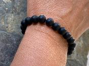 Bracelet Agates Noires Mate