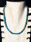 Collier Jaspe Bleu Coloré