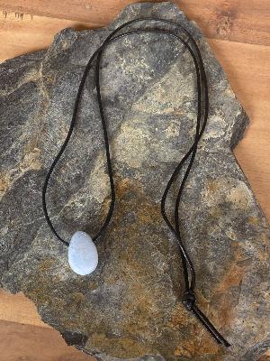 Collier Pendentif Calcite Bleue