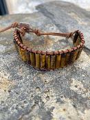 Bracelet Œil de Tigre et Cuir de Vachette 