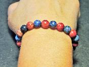 Bracelets Jaspe bleu et rouge