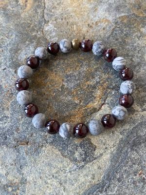 Bracelet Grenat et Marbre