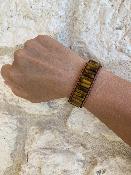 Bracelet Œil de Tigre et Cuir de Vachette 