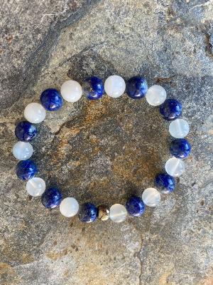 Bracelet Pierre de Lune et Lapiz-Lazuli