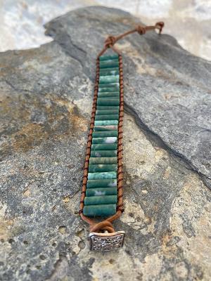 Bracelet Jade Cordon cuir