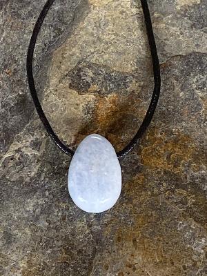 Collier Pendentif Calcite Bleue