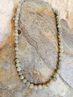 Collier Pierres Naturelles Labradorite Claire