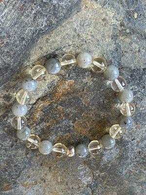 Bracelet Pierres Naturelles de Citrine et Labradorite