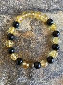 Bracelet Citrine et Obsidienne naturelle