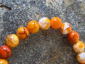 Bracelet Agate veines de dragon orange