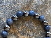 Bracelet Jaspe bleu, Hématites 