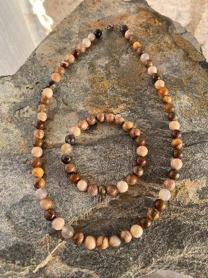 Parure Agates Fossile