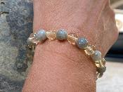 Bracelet Pierres Naturelles de Citrine et Labradorite