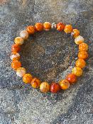 Bracelet Agate veines de dragon orange