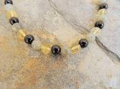 Collier Labradorite-Obsidienne et Citrine