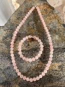 Parure Pierres Naturelles Quartz Rose