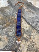 Bracelet Lapis Lazuli et Cuir de Vachette