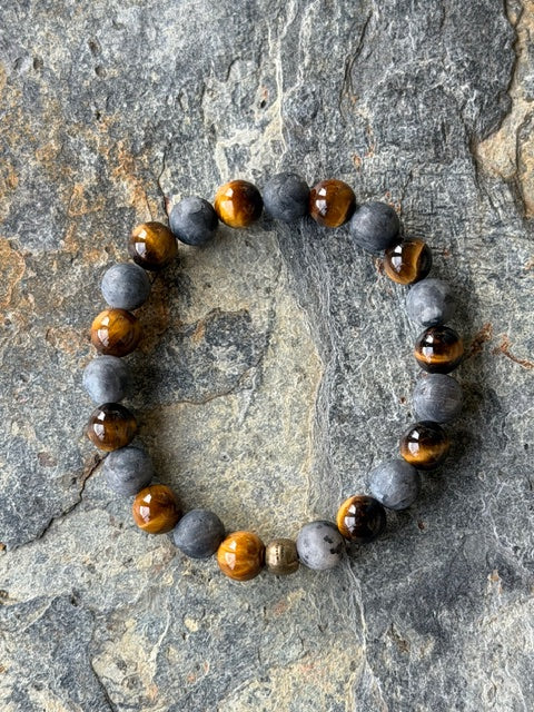 Bracelet Labradorite et Œil de Tigre