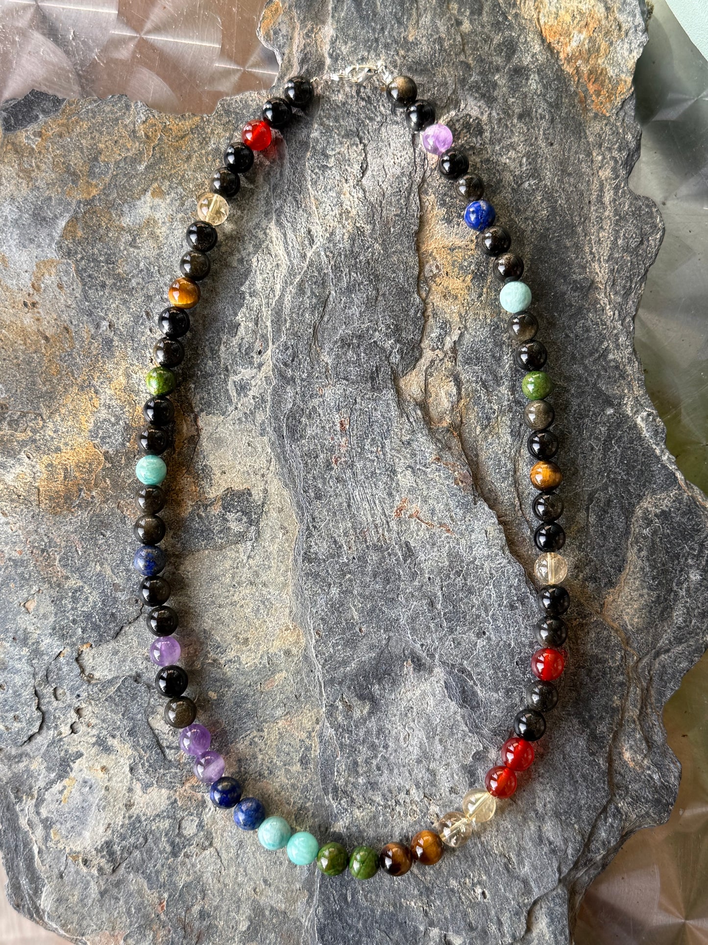 Collier 7 Chakras pierre Naturelle