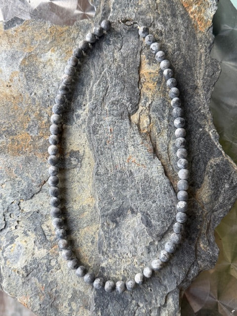 Parure Pierres Naturelles de Labradorite Mate