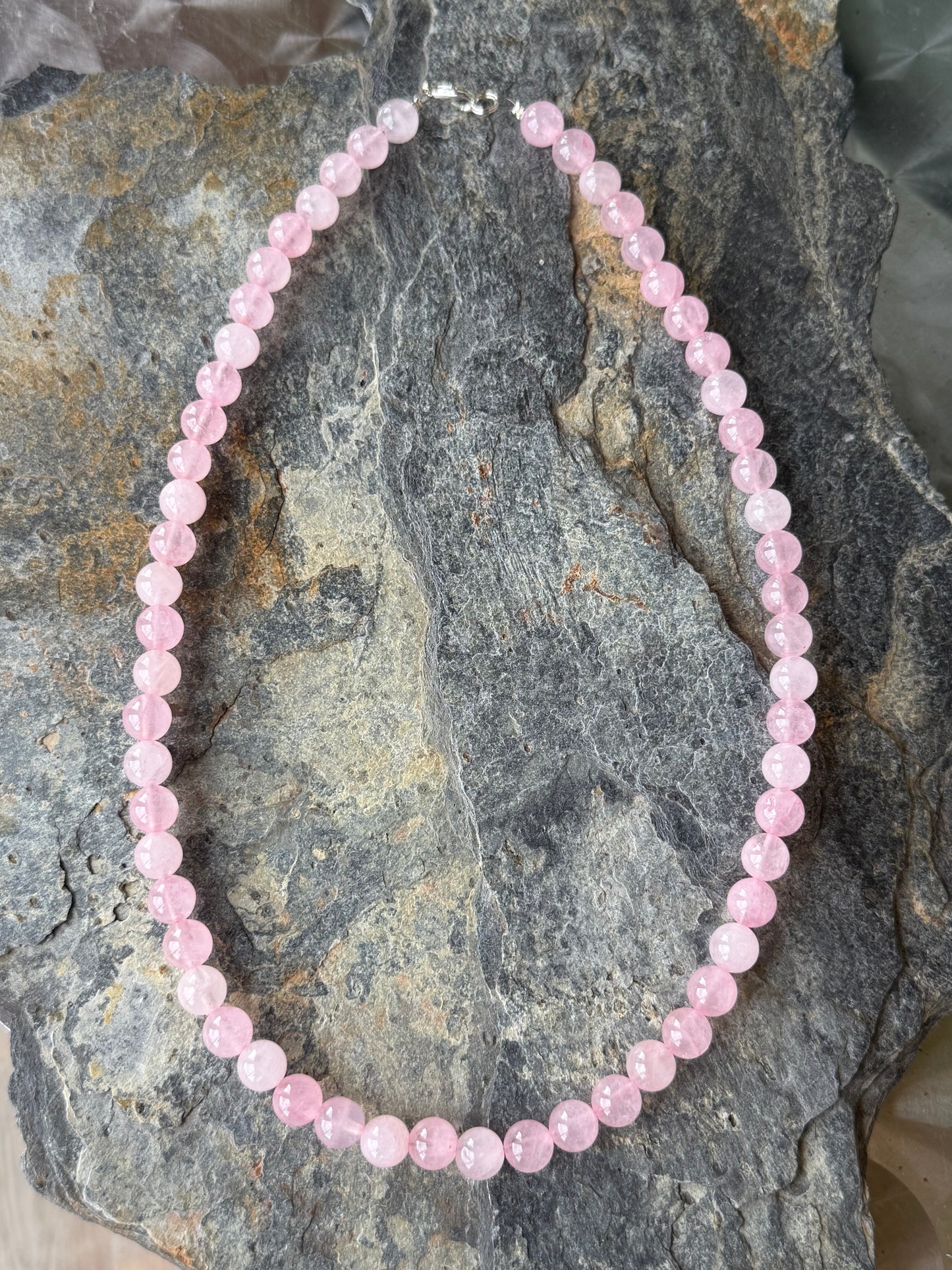 Parure Pierres Naturelles Quartz Rose