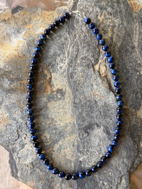 Collier Œil de Tigre Bleu