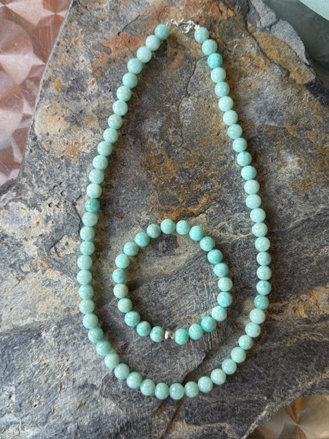 Parure Amazonite Bleue