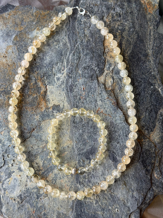 Parure Pierres Naturelles Citrine