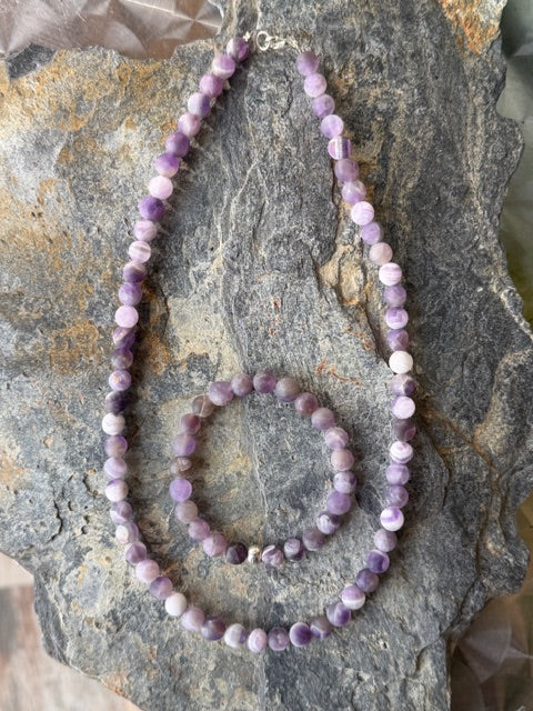 Parure Pierres Naturelles Améthyste Mate