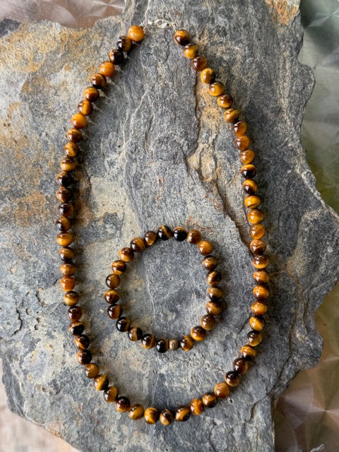 Parure Pierres Naturelles Œil de Tigre