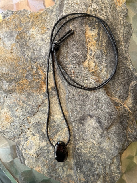 Collier Pendentif Obsidienne