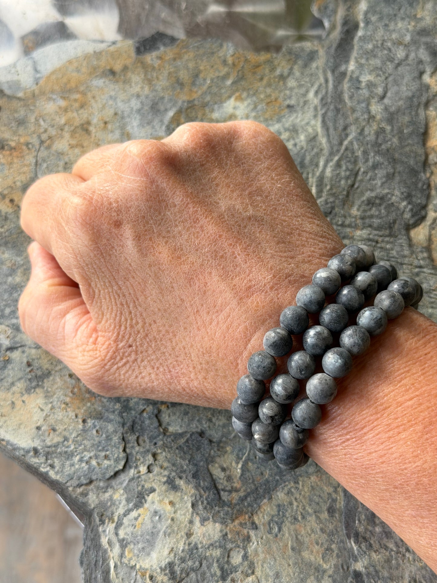 Parure Pierres Naturelles de Labradorite Mate