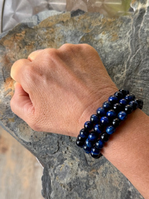 Bracelet Œil de Tigre bleu