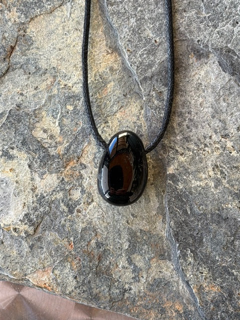 Collier Pendentif Obsidienne