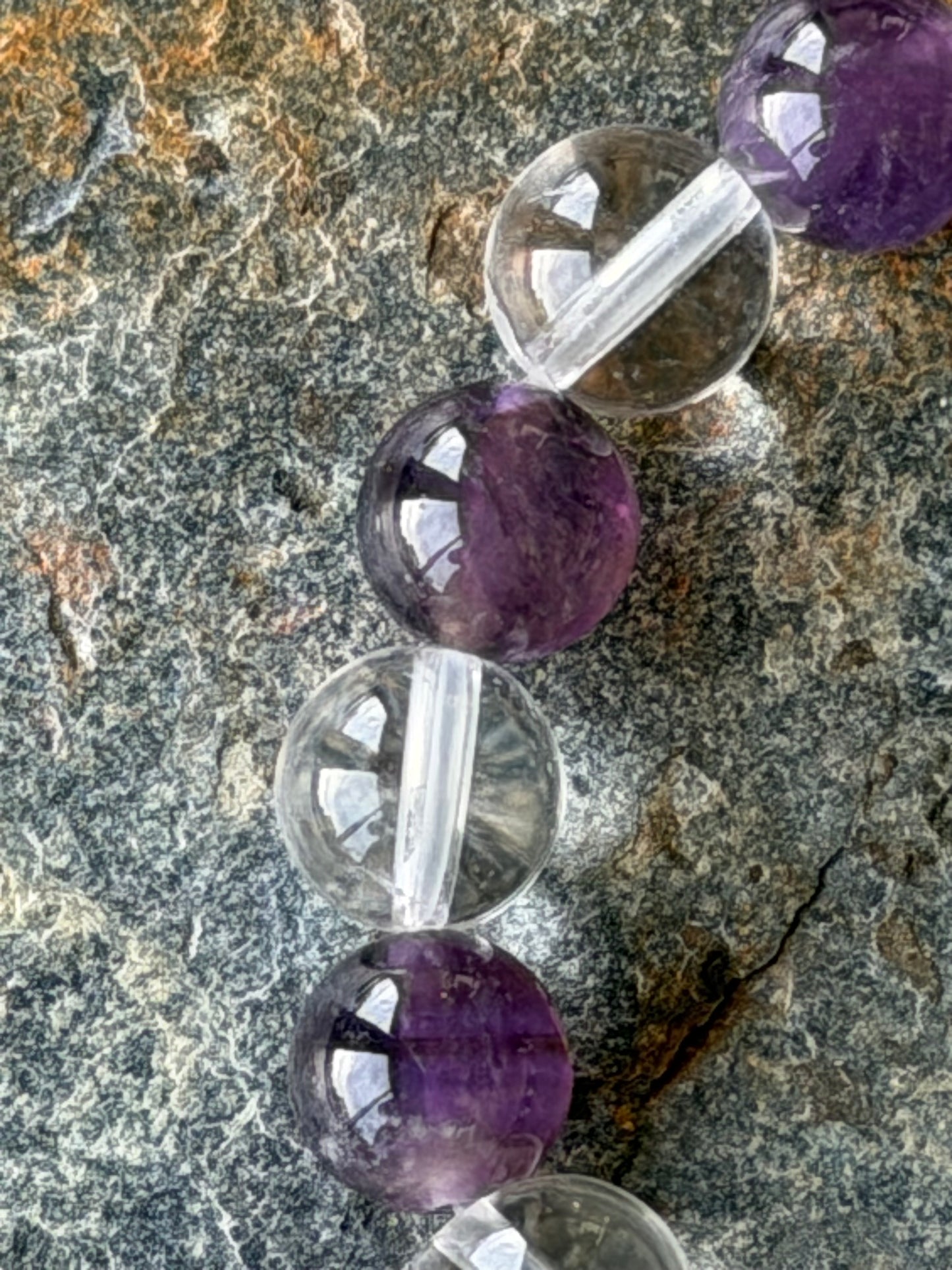 Bracelet Améthyste, Cristal de Roche